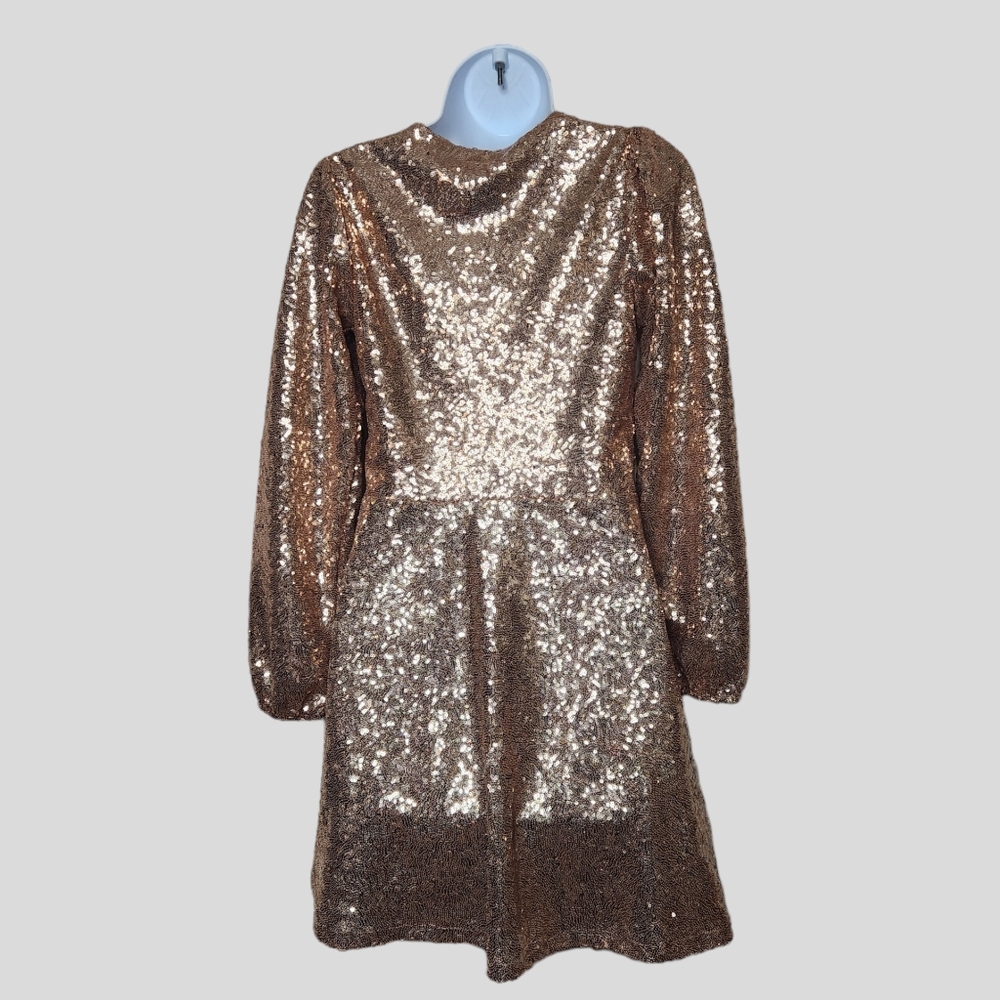 Divided H&M Gold Sequin Long Sleeve Dress - Picture 2 of 5
